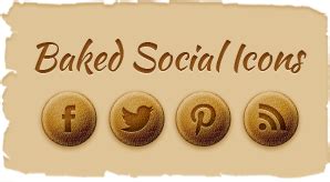 Free Baked Social Media Icons | (PNGs & PSD File)