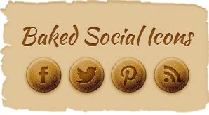 Free Baked Social Media Icons | (PNGs & PSD File)