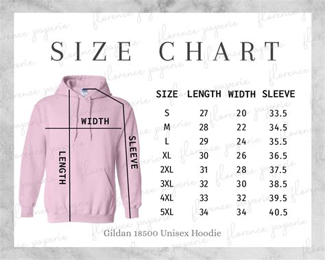 Gildan Hoodie Size Chart Gildan 18500 Size Chart Gildan Hooded Sweatshirt Size Chart| Gildan ...