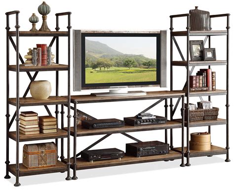 Open Entertainment Wall Unit with 12 Shelves by Riverside Furniture ...