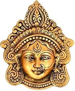 KANISHQ Wall Hanging Metal Goddess Durga Wall Hanging golden face statue Decorative Showpiece ...