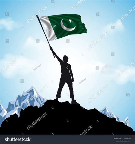 Young Man Holding Pakistani Flag Stock Vector (Royalty Free) 2277715159 ...