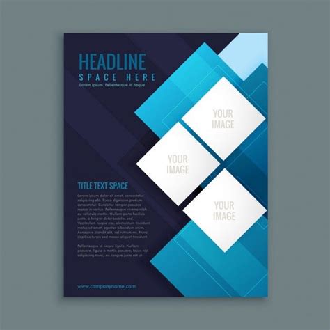 Free Vector | Business brochure with white squares on a blue background ...