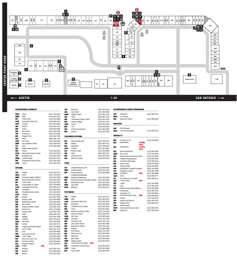 San Marcos Outlet Mall Map - Map Of The World