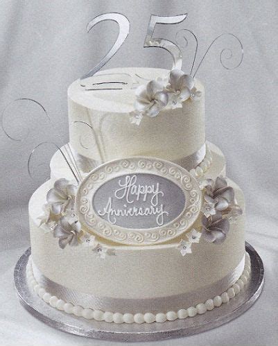 Pin by JoAnn Lopez on ~BEAUTIFUL CAKES~ | 25th wedding anniversary cakes, Silver wedding ...