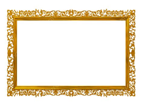 Gold Photo Frame White Transparent, Decorative Border Gold Photo Frame ...