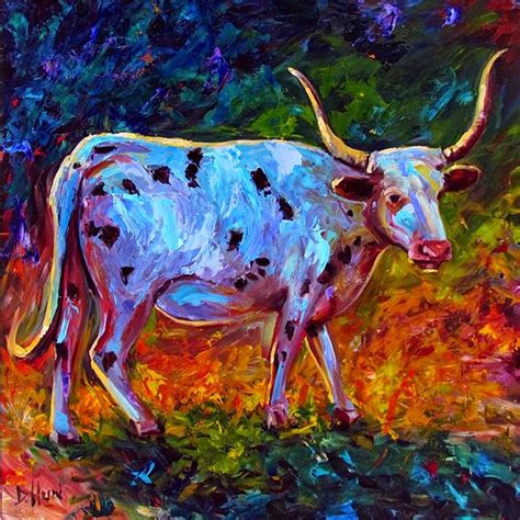 Artists Of Texas Contemporary Paintings and Art: Colorful Longhorn ...