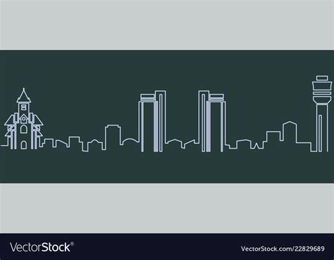 Dar es salaam single line skyline Royalty Free Vector Image