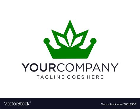 Green crown logo design concept Royalty Free Vector Image