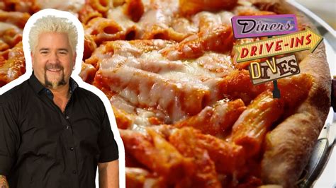 Guy Fieri Tries Baked Ziti PIZZA | Diners, Drive-Ins and Dives | Food ...