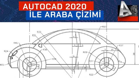 Autocad ile Araba Çizimi | Autocad 2D Car Drawing with Dimensions | Autocad Dibujo de un Carro ...