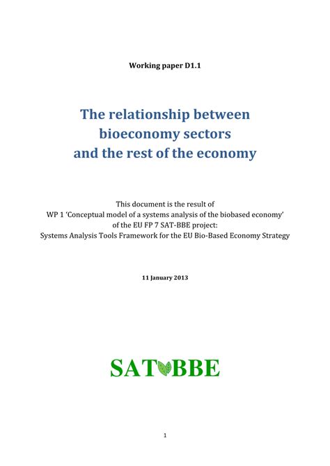 (PDF) The relationship between bioeconomy sectors and the rest of the ...