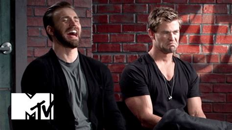 Chris Evans & Chris Hemsworth Eat Doritos | MTV News - YouTube