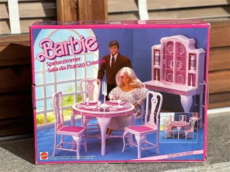 BARBIE DINING ROOM Set Dreamhouse Furnitures Ref 9478 ITLAY exclusive European EUR 450,00 ...
