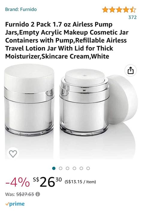 drunk elephant dupe container; refillable airless pump cosmetic jar for ...