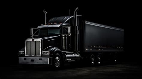 Premium AI Image | a black semi truck with a black screen that says ...