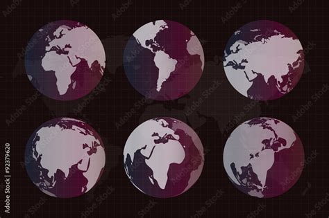 World vector map globe Earth texture Stock Vector | Adobe Stock