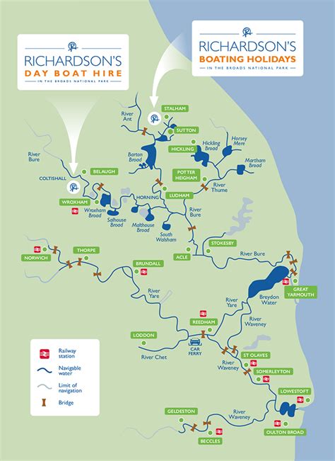 Map of the Broads - Richardsons Boating Holidays