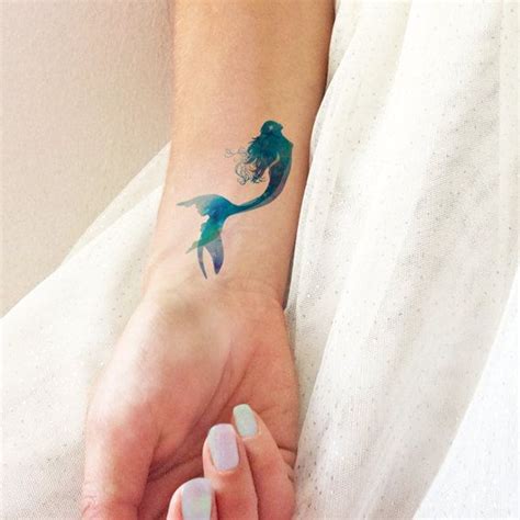 Watercolor tattoo - Mermaid watercolor - Temporary tattoo - TattooViral.com | Your Number One ...