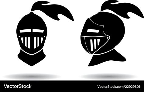 Medieval knight in helmet Royalty Free Vector Image