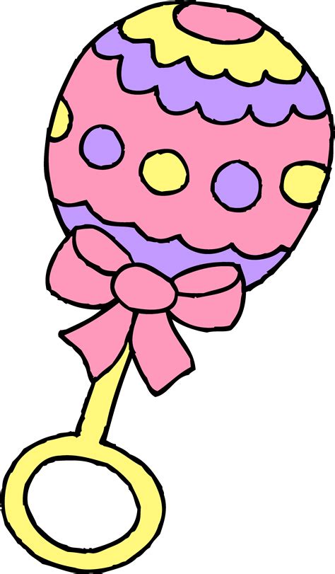 Pink Baby Girl Rattle - Free Clip Art | Baby clip art, Free clip art, Baby girl clipart