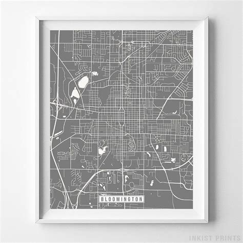 Bloomington Illinois Map Print Street Poster City Road | Etsy in 2021 ...