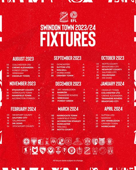 Swindon Town Football Club on Twitter: "Our 2023/24 @SkyBetLeagueTwo fixtures! 🗓️ https://t.co ...