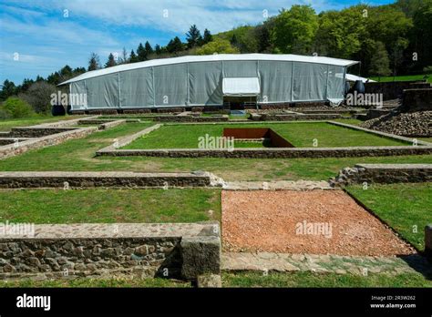 Saint Leger sous Beuvray Oppidum of Bibracte, capital of Eduens. Archaeological site on Mont ...