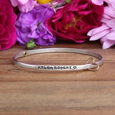 Personalized Mothers Bangle Bracelet Silver, Eternal Love Bangle, Single