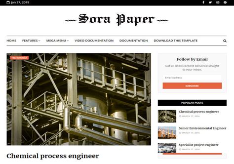 Sora Paper Blogger Template | High Quality Free Blogger Templates