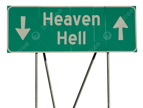 Green Road Sign Heaven Hell Road, Road, White, Isolated PNG Transparent ...