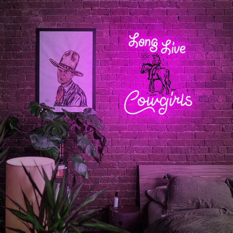Long Live Cowgirls Neon Sign, Morgan Wallen Fan Art, Cowgirl Horse Wall Art, Western Wall Decor ...
