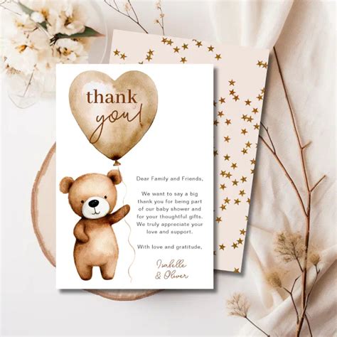 We Can Bearly Wait Baby Shower Thank You Card | Zazzle