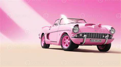 Classic car pink wallpaper AI Generative 34327652 Stock Photo at Vecteezy