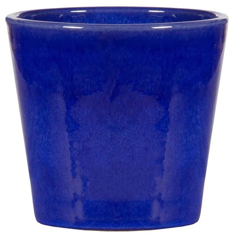 The Plant Stand of Arizona 11-in x 10.5-in Blue Ceramic Planter at Lowes.com
