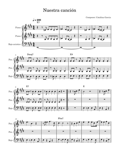 Nuestra cancion – Monsieur Periné Nuestra canción Sheet music for Piano, Bass guitar (Solo ...