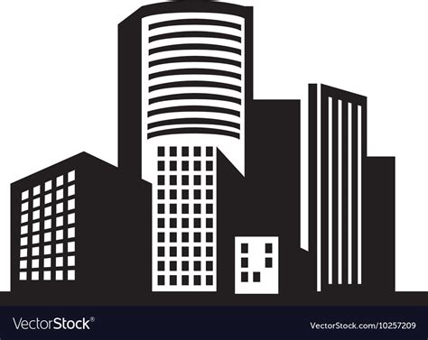 Building structure silhouette Royalty Free Vector Image