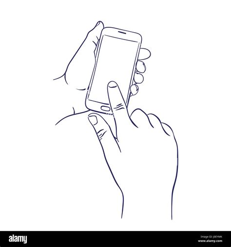 mobile smart phone touch screen with finger Stock Vector Image & Art - Alamy
