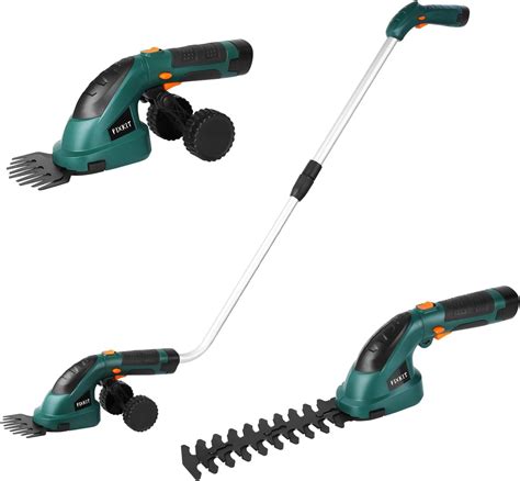 FIXKIT 7.2V 2 in 1 Cordless Grass and Hedge Trimmer, 2 Interchangeable Blades, Battery Powered ...