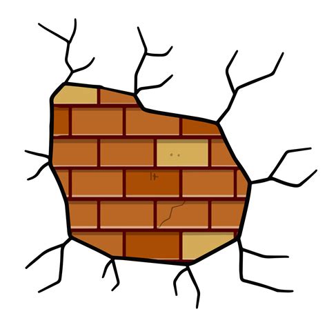 Damaged Brick wall. Broken plaster with crack 9339481 Vector Art at ...