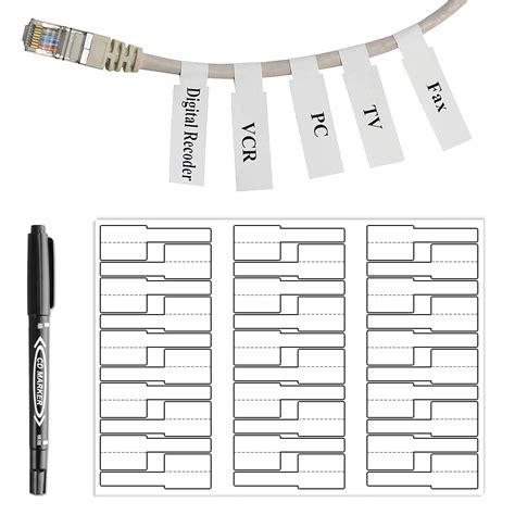 Buy 210 White Cable Labels with Mark Pen, Cord Labels Can Write On, Self Adhesive Wire Labels ...