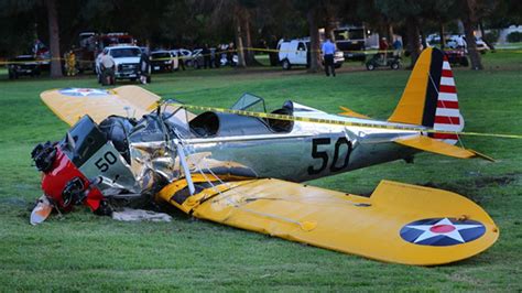 WATCH Harrison Ford Plane Crash Wreckage Be Investigated By Emergency Crews At Penmar Golf Course