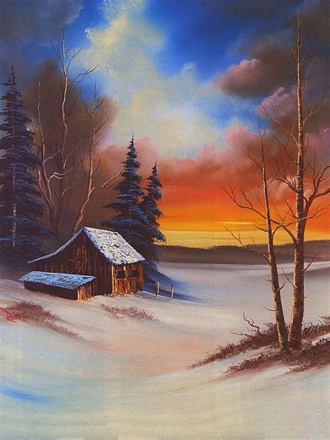 Cabin In The Snow~ Bob Ross | Bob ross art, Painting bob ross, Bob ross paintings