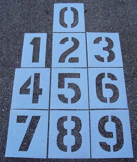 12" x 8" Parking Lot Number Stencils Kit - 12 Inch - 60 Mil - (1/16" Thick) Parking Lot Stencils ...