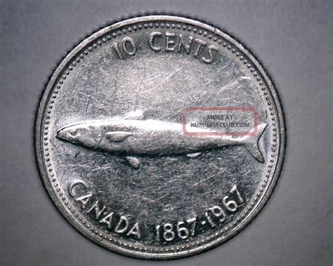 1867 - 1967 80 Silver Dime Canadian Circulated Centennial