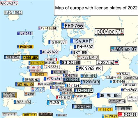 Map of europe with license plates of 2022 : r/MapPorn