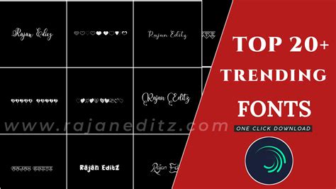 Top 20+ Trending Fonts Alight Motion | Alight Motion Custom Fonts ...