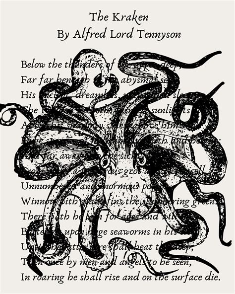 Digital Art Print the Kraken by Alfred Lord Tennyson - Etsy