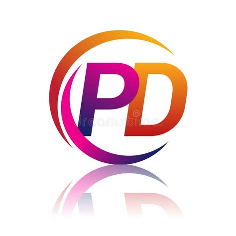 Initial Letter PD Logotype Company Name Orange and Magenta Color on ...