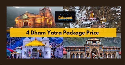 4 dham yatra package price in 2023 - Motherland India Holidays